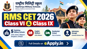 Rashtriya Military Schools CET 2026 : Class VI & Class IX