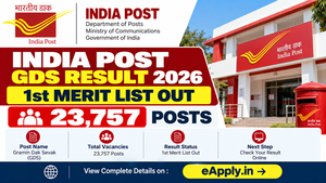 India Post GDS Result 2026: 1st Merit List Out for 23,757 Posts