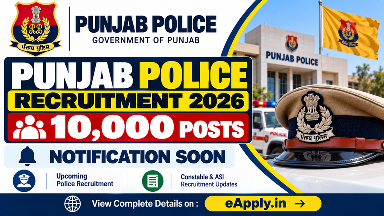 Punjab Police Recruitment 2026: 10,000 Posts Notification Soon